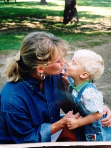 Sweet kiss from Clayton, only 2 years old here going to be 24 years old this month.